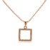 AGN0051 - Gold Sparkling Crystal Square Necklace