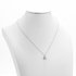 AGN0053 - Silver Sparkling Crystal Eiffel Tower Necklace