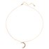AGN0054 - Gold Sparkling Crystal Moon Necklace
