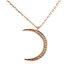 AGN0054 - Gold Sparkling Crystal Moon Necklace