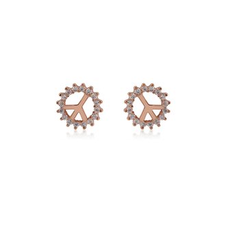 AGE0014 - Gold Sparkling Crystal Peace Earring