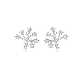 AGE0015 - Silver Sparkling Crystal Tree Earring