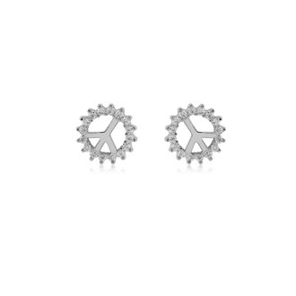 AGE0017 - Silver Sparkling Crystal Peace Earring