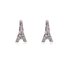 AGE0019 - Silver Sparkling Crystal Eiffel Tower Earring