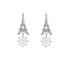 AGE0022 - Silver Sparkling Crystal Pearl Eiffel Tower Earring