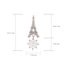 AGE0022 - Silver Sparkling Crystal Pearl Eiffel Tower Earring