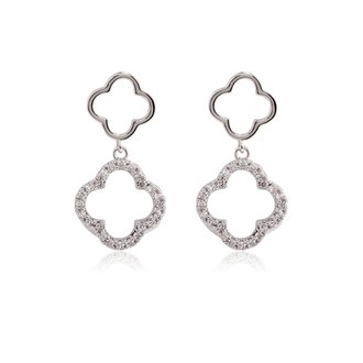 AGE0028 - Silver Sparkling Crystal Fashion Earring
