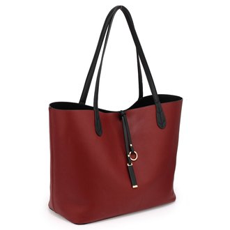 AG00567 - Reversible Black/Burgundy Large Tote Bag - Fits laptops up to 15.4''