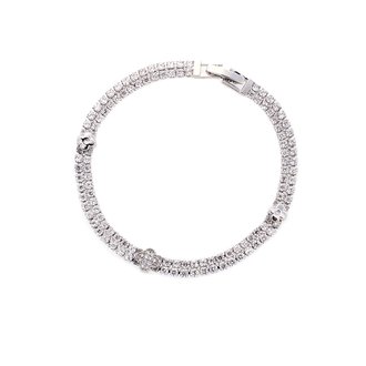 AGB0062 - Silver Sparkling Crystal Bracelet