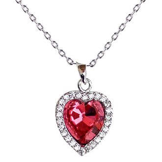 AGN0037 - Crystal Red Heart Necklace
