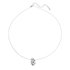 AGN0010 - Sparkling Silver Plated Double Crystal Ring Necklace