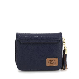 AGP1083 - Navy Anna Grace Purse / Wallet With Tassel