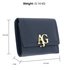 AGP1086 - Navy Flap Purse/Wallet With Gold Metal Work