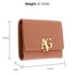 AGP1086 - Nude Flap Purse/Wallet With Gold Metal Work