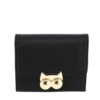 black purse with wallet