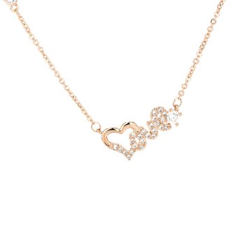 AGN0016 - Gold Plated Crystal Heart Love Necklace