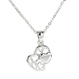AGN0023 - Sparkling Silver Plated Crystal Heart Necklace
