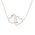 AGNE013 - Silver Intertwined Hearts Necklace & Earrings Jewelry Set