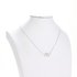 AGNE013 - Silver Intertwined Hearts Necklace & Earrings Jewelry Set