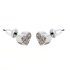 AGNE014 - Silver Two Hearts Necklace & Earrings Jewelry Set