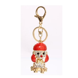 AGCK1029 - Sparkly Gold Metal Dog Rhinestone Bag Charm