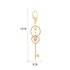 AGCK1042 - Gold Metal Rhinestone Key Bag Charm