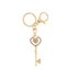 AGCK1042 - Gold Metal Rhinestone Key Bag Charm