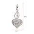 AGCK1046 -  Silver Metal Rhinestone Crystal Heart Bag Charm