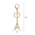 AGCK1048 - Gold Metal Rhinestone Eiffel Tower Bag Charm