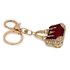 AGCK1051 - Gold Metal Crystal Purse Bag Charm