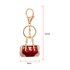 AGCK1051 - Gold Metal Crystal Purse Bag Charm