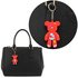 AGCK1071 - Red Patches Teddy Bear Bag Charm