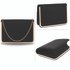 AGC00369 - Black Flap Evening Clutch Bag