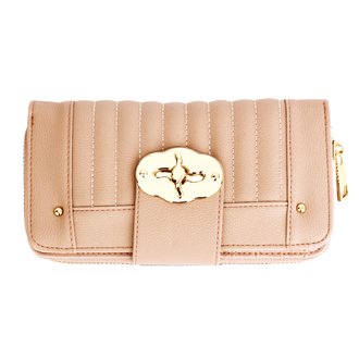 AGP1093 - Nude Zip Round Twist Lock Purse/Wallet