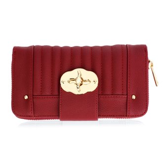 AGP1093 - Red Zip Round Twist Lock Purse/Wallet