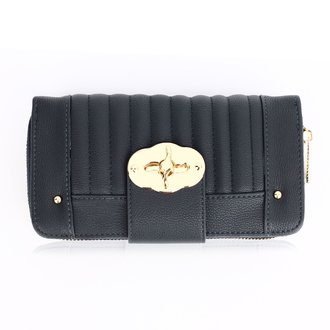 AGP1093 - Navy Zip Round Twist Lock Purse/Wallet