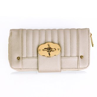 AGP1093 - Ivory Zip Round Twist Lock Purse/Wallet