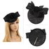 AGF00238 - Black Flower Mesh Hat Fascinator
