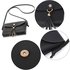 AG00597 - Black Flap Cross Body Tassel Shoulder Bag