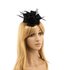 AGF00237 - Black Flower Mesh Feather Fascinator