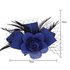 AGF00237 - Royal Blue / Black Flower Mesh Feather Fascinator