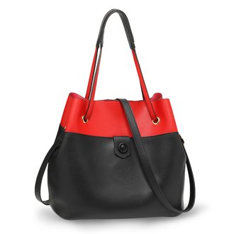 AG00190B - Black / Red Hobo Shoulder Bag