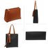 AG00594 - Black / Brown Fashion Tote Bag With Tassel