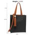 AG00594 - Black / Brown Fashion Tote Bag With Tassel