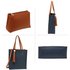 AG00594 - Navy / Brown Fashion Tote Bag With Tassel