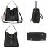 AG00591S - Black Drawstring Tote Bag With Faux-fur Bag Charm