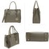 AG00559 - Dark Grey Grab Tote Handbag With Gold Metal Work