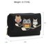 AGP1101 - Black Flap Owl Design Purse / Wallet