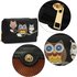 AGP1101 - Black Flap Owl Design Purse / Wallet