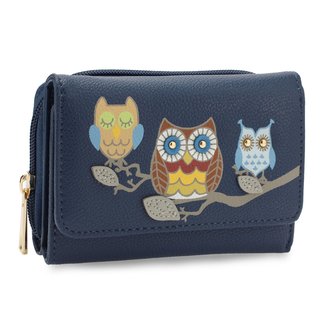 AGP1101 - Navy Flap Owl Design Purse / Wallet